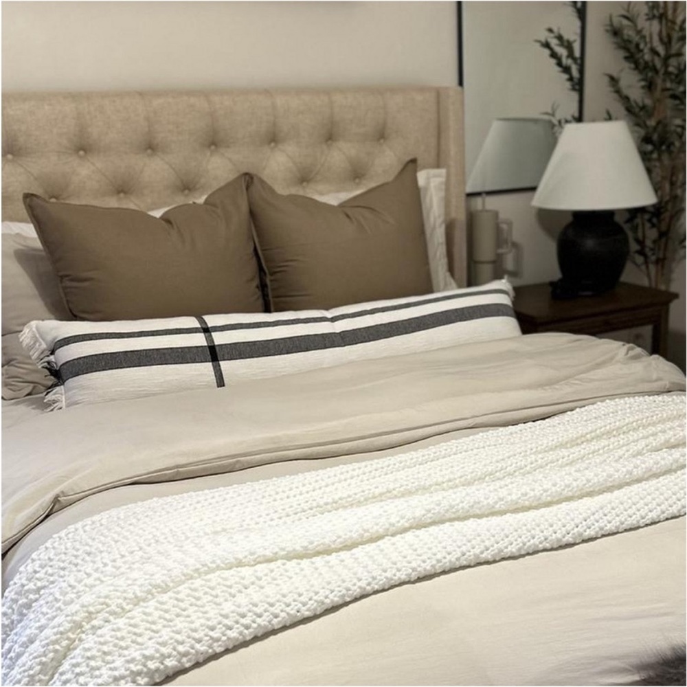 COPY - Modern Woven Lumbar Pillow Black/ White